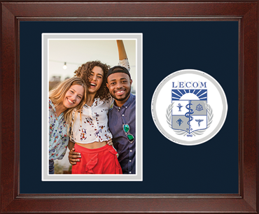 Lake Erie College of Osteopathic Medicine photo frame - Lasting Memories Circle Logo Photo Frame in Sierra