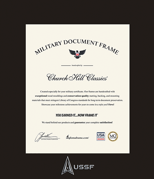 United States Space Force certificate frame - Spectrum Wall Certificate Frame in Expo Black