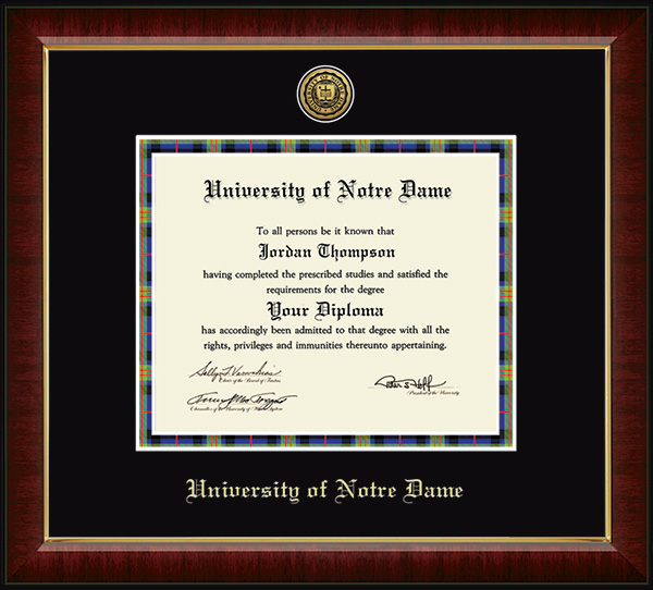 University of Notre Dame diploma frame - Gold Engraved Medallion Diploma Frame in Murano