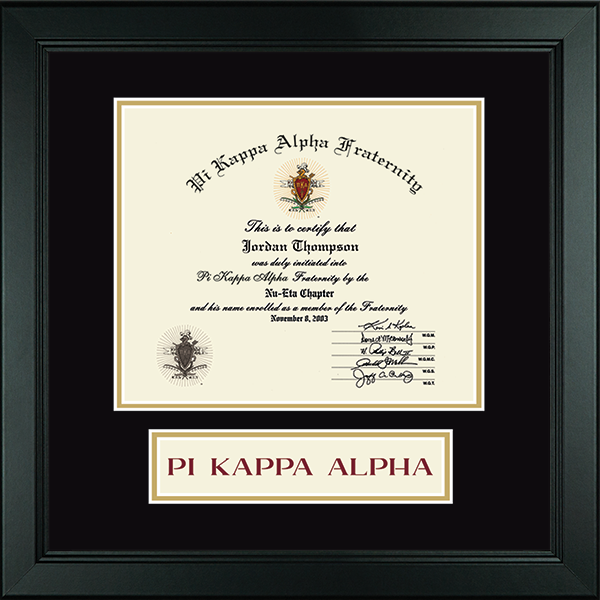 Pi Kappa Alpha certificate frame - Lasting Memories Banner Certificate Frame in Arena