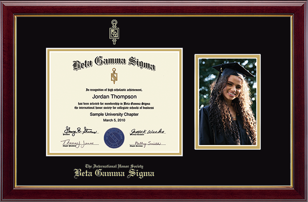 Beta Gamma Sigma Honor Society photo frame - Gold Embossed Certificate & Photo Frame in Gallery