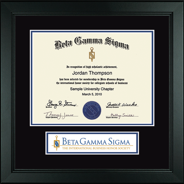 Beta Gamma Sigma Honor Society certificate frame - Lasting Memories Banner Certificate Frame in Arena