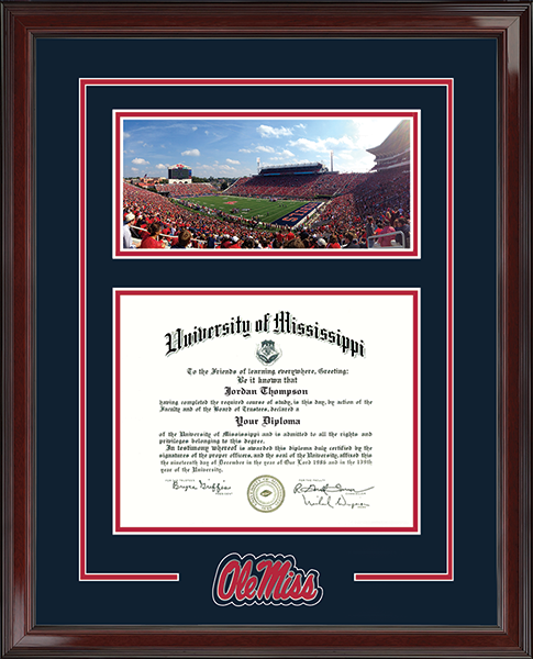 The University of Mississippi diploma frame - Spirit Medallion Stadium Scene Diploma Frame in Encore