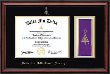 Delta Mu Delta Honor Society certificate frame - Stole Certificate Frame in Southport