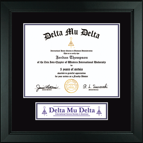 Delta Mu Delta Honor Society certificate frame - Lasting Memories Banner Certificate Frame in Arena