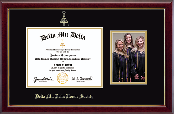 Delta Mu Delta Honor Society photo frame - Gold Embossed Certificate & Photo Frame in Gallery