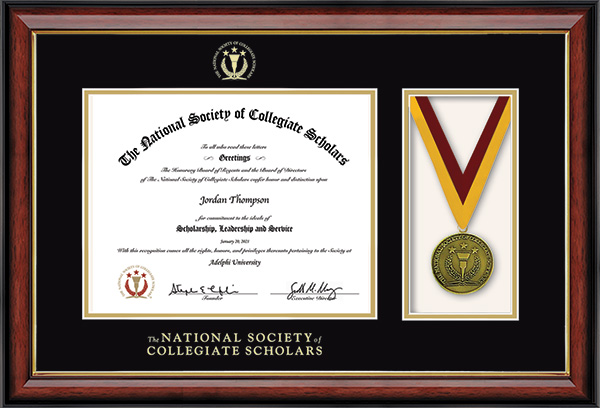 The National Society of Collegiate Scholars certificate frame - Medal Certificate Frame in Southport Gold