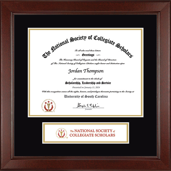 The National Society of Collegiate Scholars certificate frame - Lasting Memories Banner Certificate Frame in Sierra