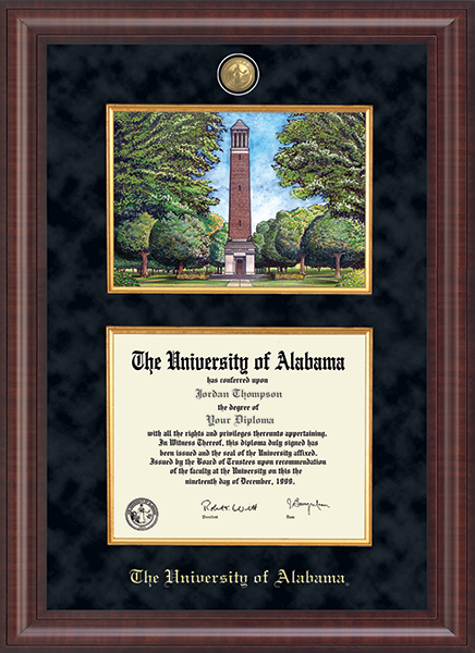 The University of Alabama Tuscaloosa diploma frame - Campus Scene Masterpiece Diploma Frame in Premier