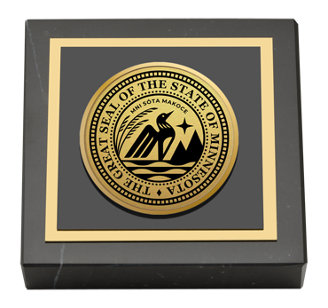 State of Minnesota paperweight - Gold Engraved Medallion Paperweight