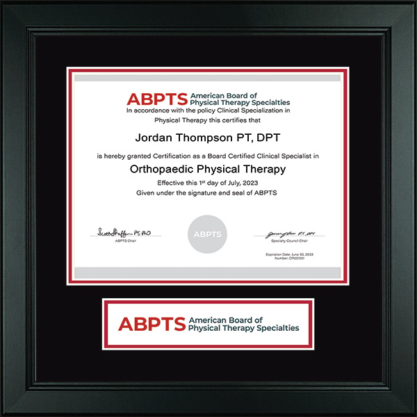 American Board of Physical Therapy Specialties certificate frame - Lasting Memories Banner Certificate Frame in Arena