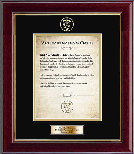 Cornell University certificate frame - Veterinarian's Oath Certificate Frame in Gallery