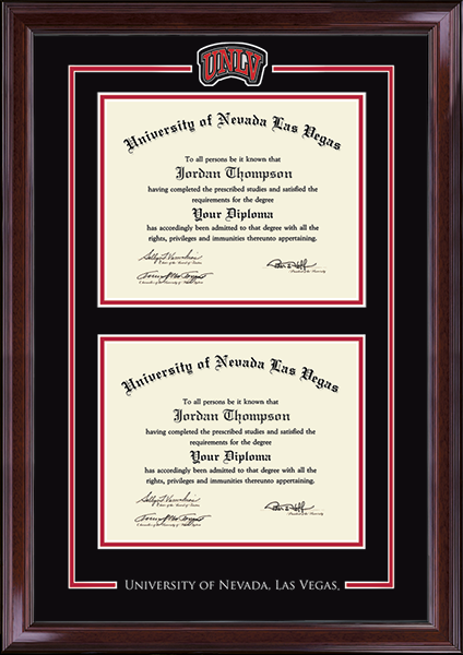 University of Nevada Las Vegas diploma frame - Spirit Medallion Double Diploma Frame in Encore