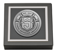 Thomas Jefferson University diploma frame - Silver Engraved Medallion Paperweight