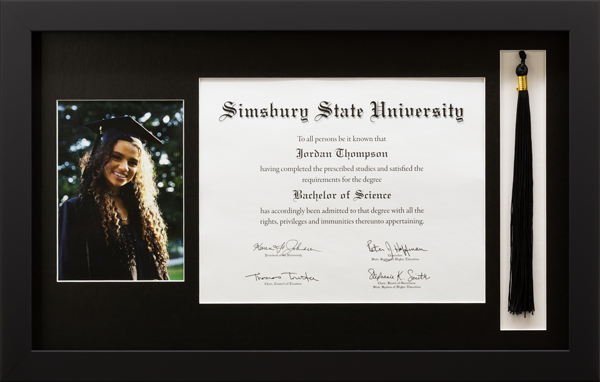 Graduation Gifts diploma frame - Tassel & Photo Diploma Frame in Stealth