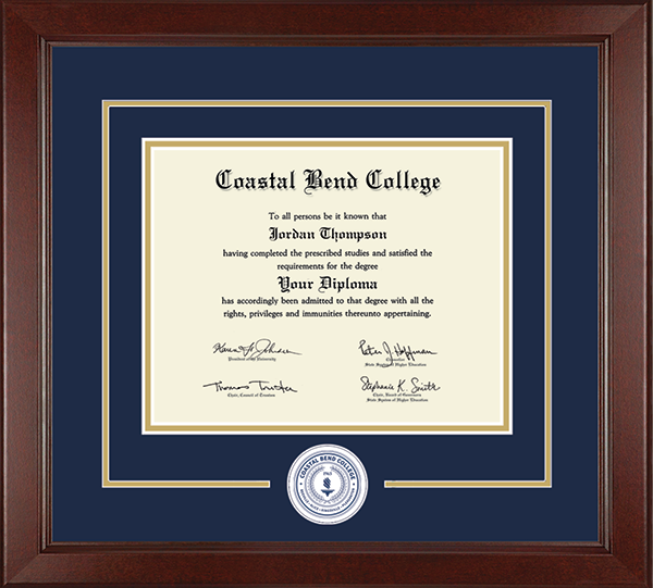 Coastal Bend College diploma frame - Lasting Memories Circle Logo Diploma Frame in Sierra
