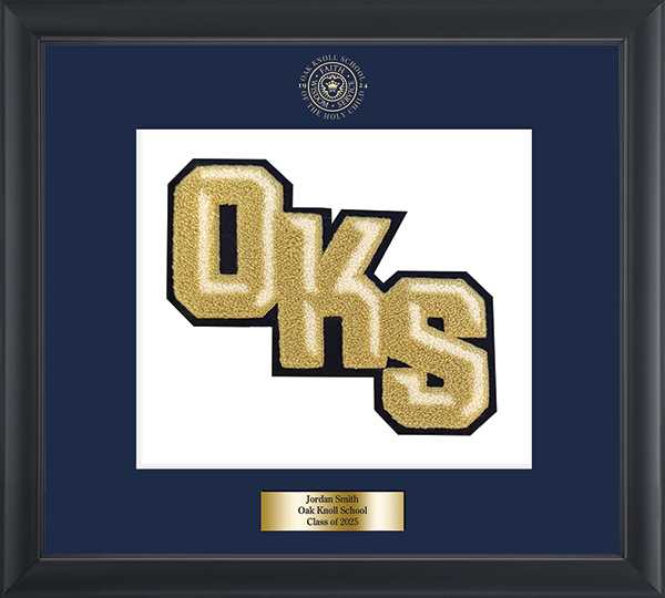 Oak Knoll School varsity letter frame - Varsity Letter Frame in Obsidian