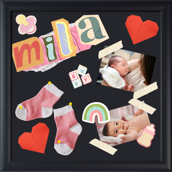 Shadow Box Frames Infant shadow box frame - Infant Shadow Box Frame in Obsidian
