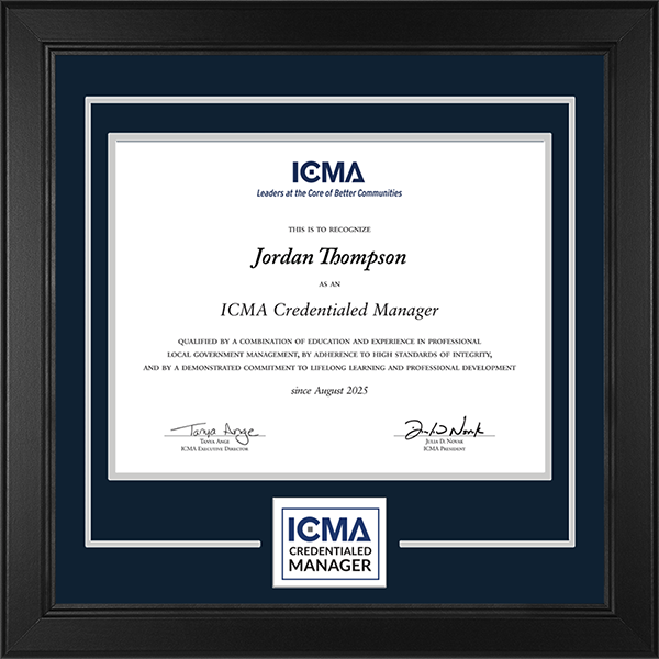 International City County Management Association certificate frame - Lasting Memories Circle Logo Certificate Frame in Arena