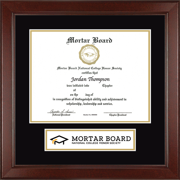 Mortar Board National College Honor Society certificate frame - Lasting Memories Banner Certificate Frame in Sierra