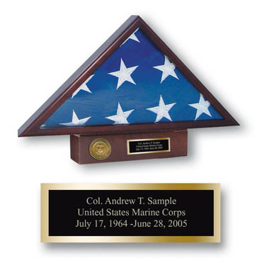 Military Award Frames Flag Case - Memorial Medallion Flag Case