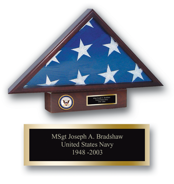 United States Navy U.S. Navy Memorial Medallion Flag Case