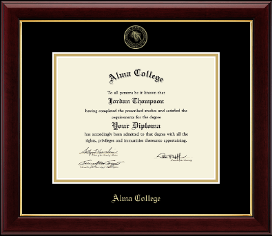 Alma College diploma frame - Gold Embossed Diploma Frame in Gallery