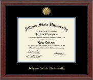 Athens State University 23K Medallion Diploma Frame in Signature
