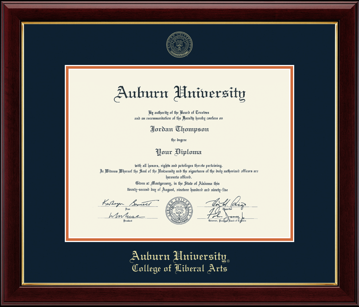 Auburn University Gold Embossed Diploma Frame in Gallery - Item #110732-ALA  from Auburn Alumni Association