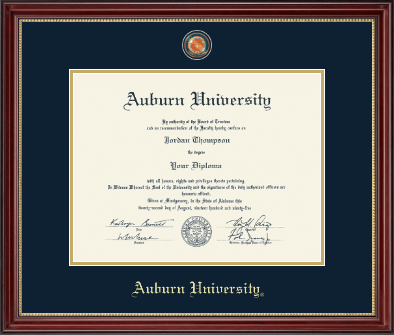 Auburn University diploma frame - Masterpiece Medallion Diploma Frame in Kensington Gold