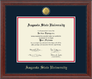 Augusta State University 23K Medallion Diploma Frame in Signature