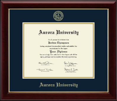 Aurora University diploma frame - Gold Embossed Diploma Frame in Gallery