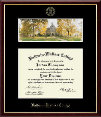 Baldwin-Wallace College diploma frame - Campus Scene Diploma Frame in Galleria