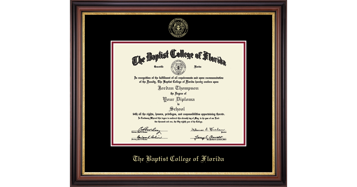 Baptist College of Florida Diploma Frame Church Hill Classics