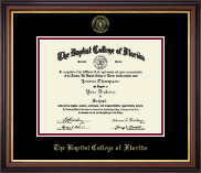 Baptist College of Florida Gold Embossed Diploma Frame in Regency Gold