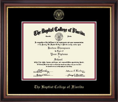 Baptist College of Florida diploma frame - Gold Embossed Diploma Frame in Regency Gold