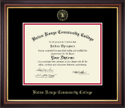 Baton Rouge Community College Gold Embossed Diploma Frame in Regency Gold