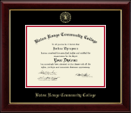 Baton Rouge Community College Gold Embossed Diploma Frame in Gallery
