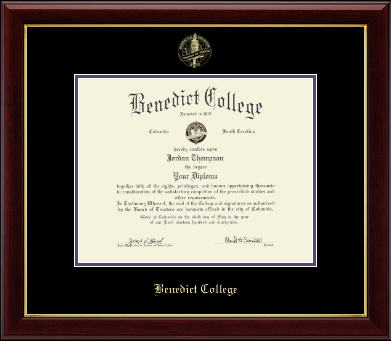 Benedict College diploma frame - Gold Embossed Diploma Frame in Gallery