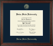 Boise State University Gold Embossed Diploma Frame in Studio