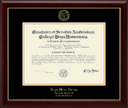Bryn Mawr College diploma frame - Gold Embossed Diploma Frame in Gallery