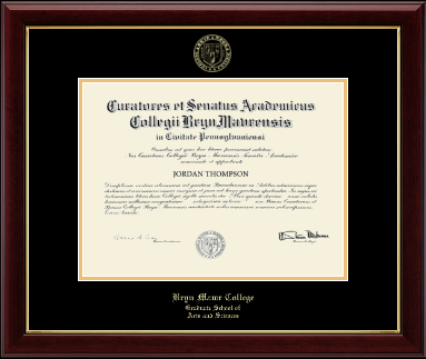 Bryn Mawr College diploma frame - Gold Embossed Diploma Frame in Gallery