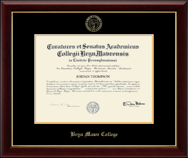 Bryn Mawr College diploma frame - Gold Embossed Diploma Frame in Gallery