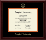 Campbell University Gold Embossed Diploma Frame in Gallery