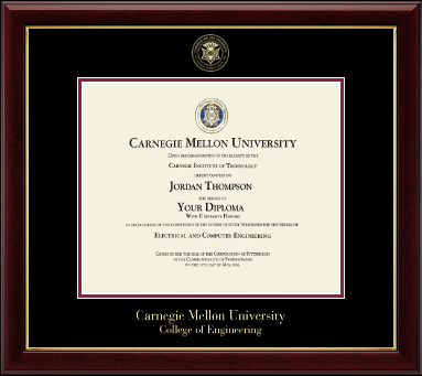Carnegie Mellon University diploma frame - Gold Embossed Diploma Frame in Gallery