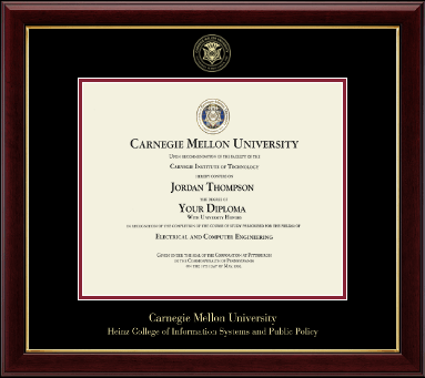 Carnegie Mellon University diploma frame - Gold Embossed Diploma Frame in Gallery