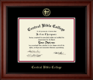 Central Bible College Gold Embossed Diploma Frame in Cambridge