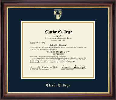 Clarke College diploma frame - Gold Embossed Diploma Frame in Regency Gold