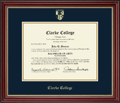 Clarke College diploma frame - Gold Embossed Diploma Frame in Kensington Gold