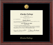 Clarke College 23K Medallion Diploma Frame in Signature